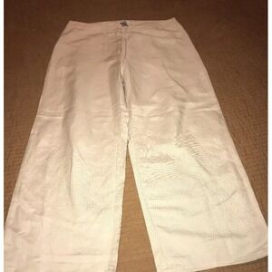 Ami Sanzuri Capri Pants Womens size 12 Rami Rayon Blend Light Beige‎